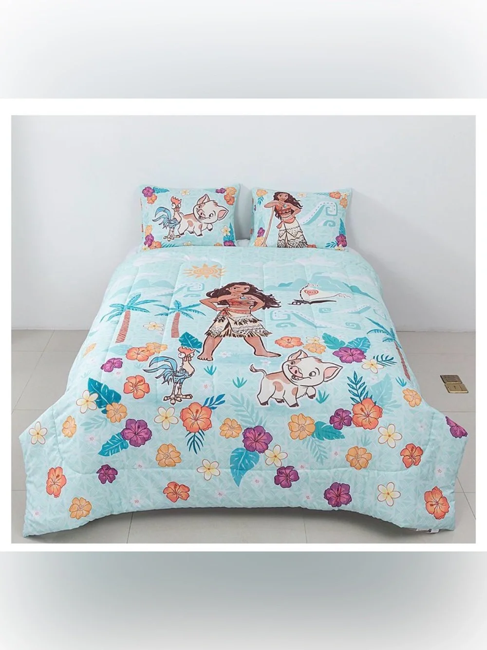 Disney Aqua Tropical Floral Kids Comforter